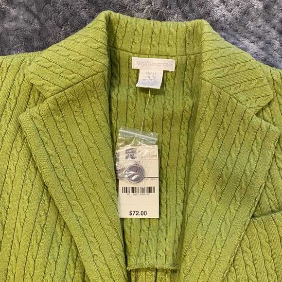 Sold Mercari Adorable New avacado green cable knit jacket blazer szS - Picture 6 of 10